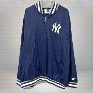 Vintage Starter New York Yankees Pullover Jacket | 90s MLB Windbreaker Size 2XL
